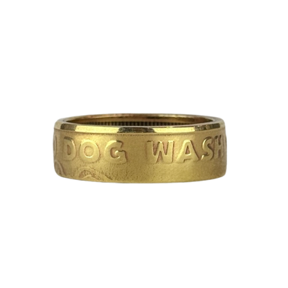 Gold Dog Wash Token Coin Ring